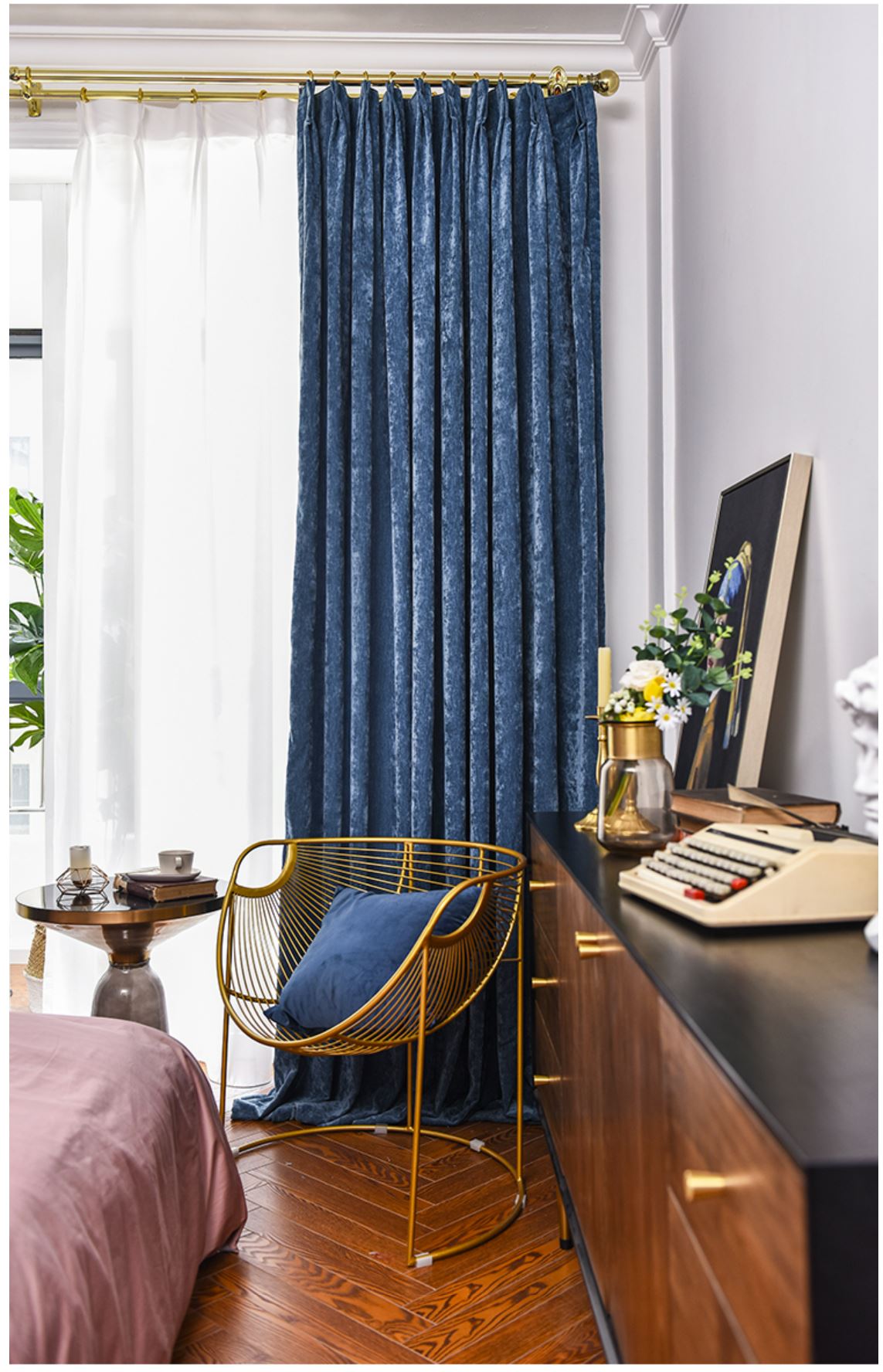 Double sided cashmere velvet blockout curtains - Custom made - CM-0024