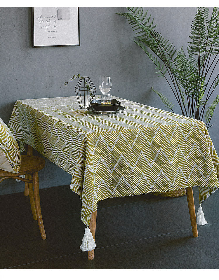 Modern stylish table cloth cotton & linen TC-0002