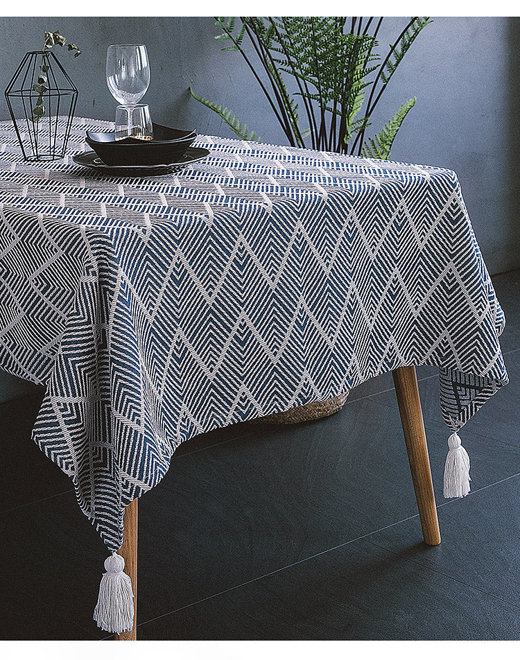 Modern stylish table cloth cotton & linen TC-0002