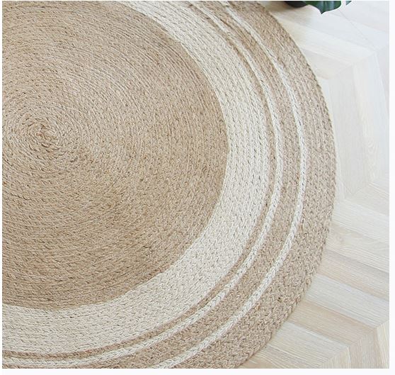 Modern handwoven natural jute round floor rugs - RMFR-0005