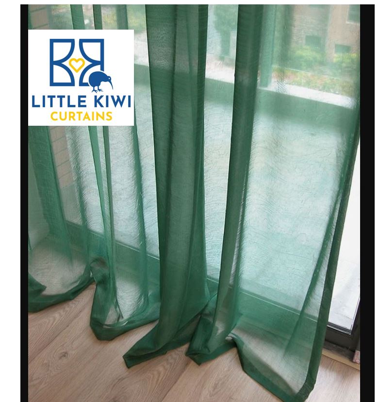 Dark Green Sheer Curtain - Custom made - CMSC-0008