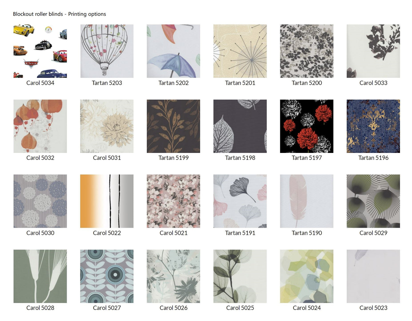 Modern Roller Blinds in design - with printing patterns - CMBR - 0001
