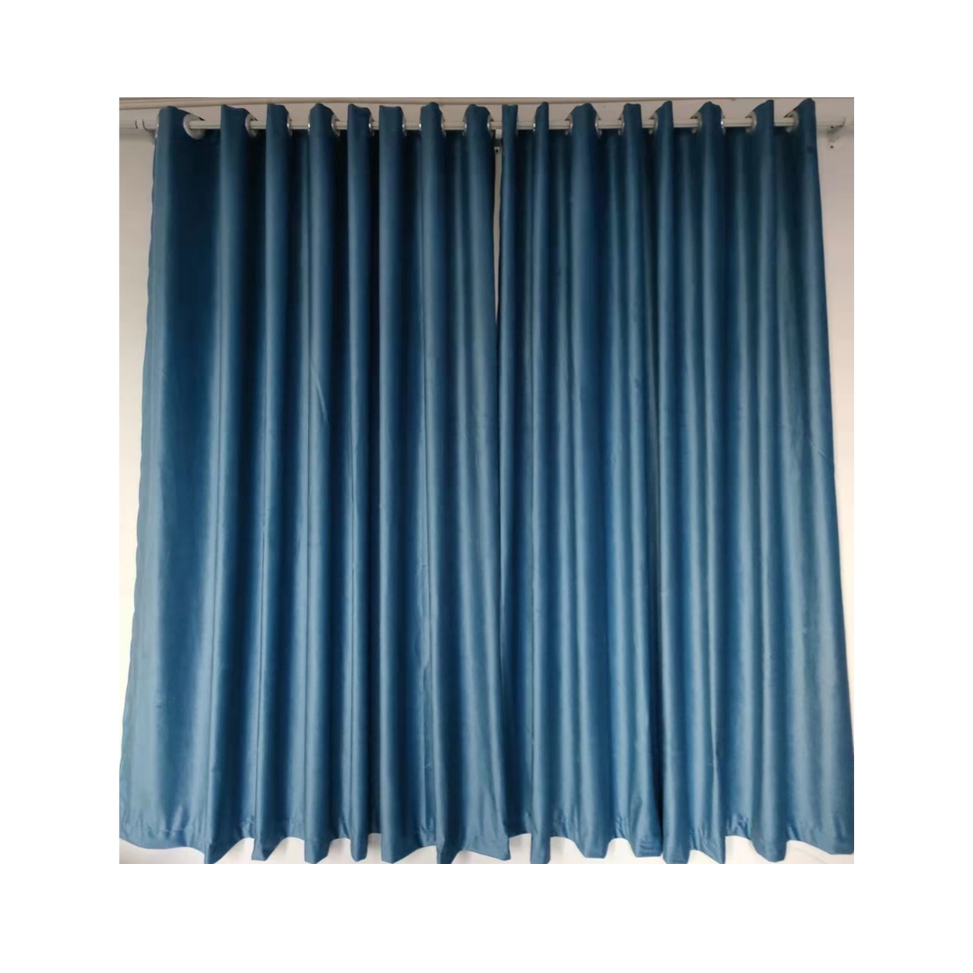 Light Blue, Dark Blue Velvet blockout curtains - Custom made - CM-0019