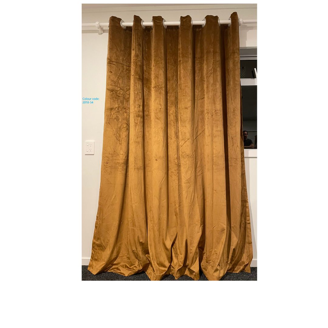 Golden brown Velvet blockout curtains - Custom made - CM-0021