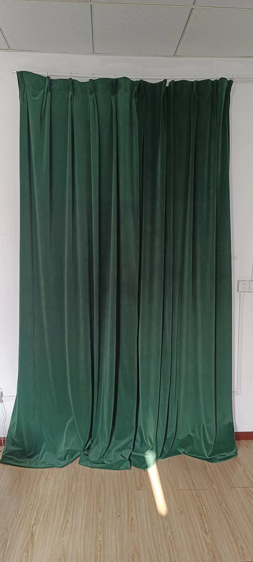 Dark green velvet blockout curtains - Custom made curtains - CM-0013