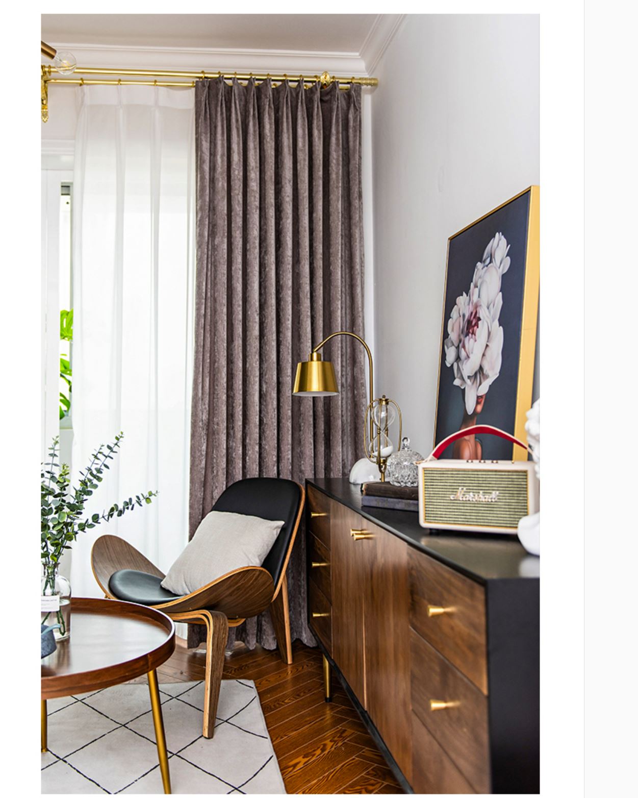 Double sided cashmere velvet blockout curtains - Custom made - CM-0024