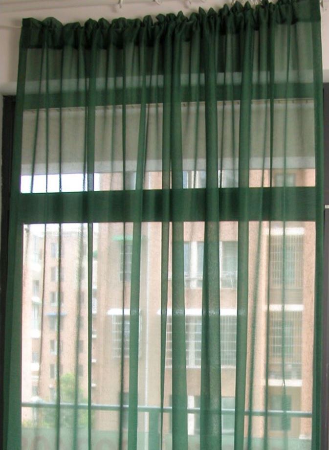 Dark Green Sheer Curtain - Custom made - CMSC-0008