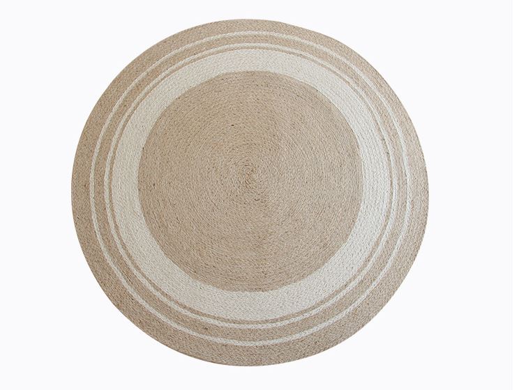 Modern handwoven natural jute round floor rugs - RMFR-0005
