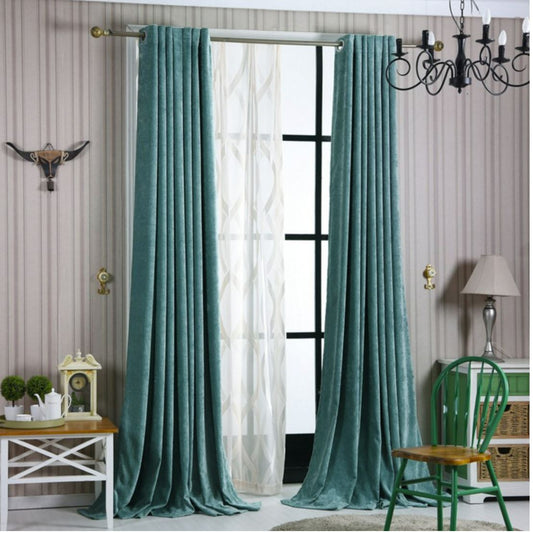 Double sided cashmere velvet blockout curtains - Custom made - CM-0024