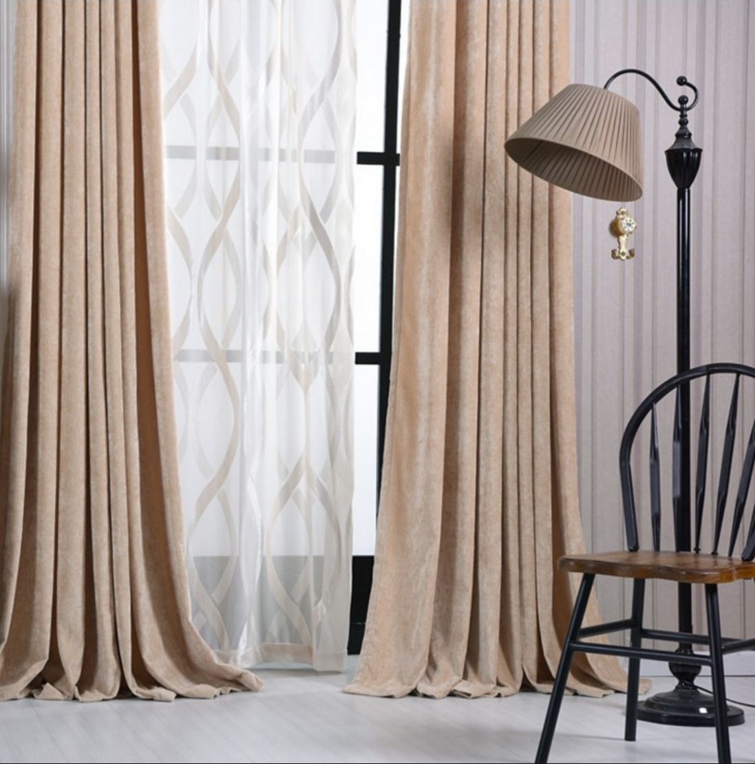 Double sided cashmere velvet blockout curtains - Custom made - CM-0024