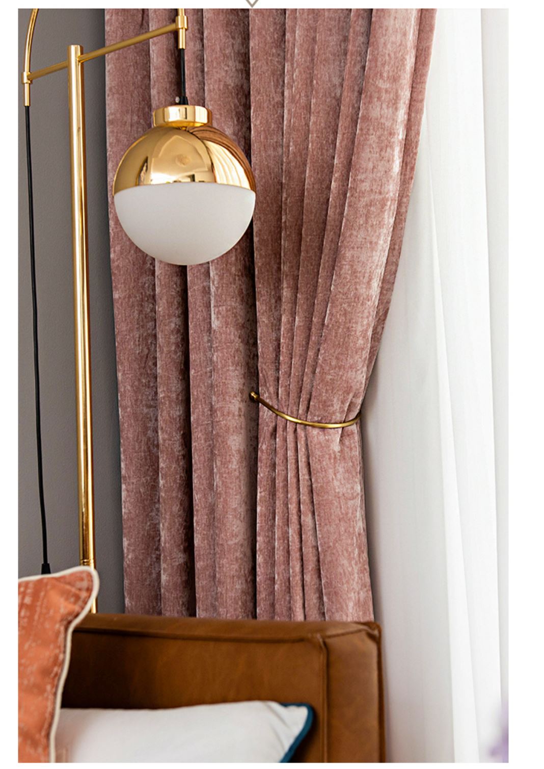 Double sided cashmere velvet blockout curtains - Custom made - CM-0024